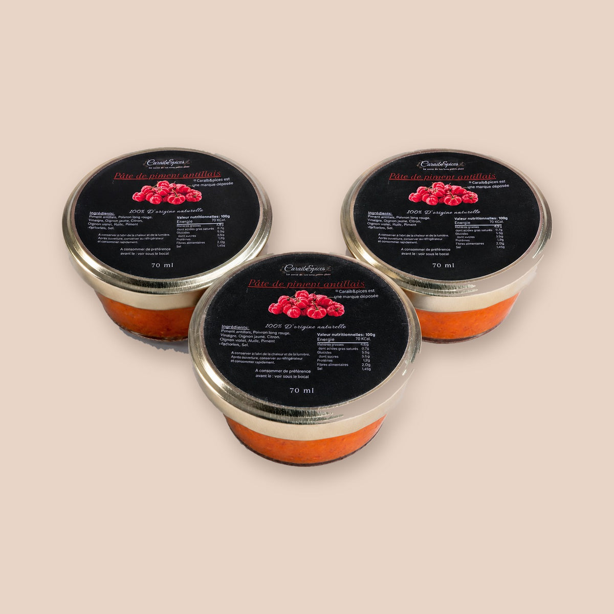 Pack Trio Pâte de piment antillais – 3 × 70 ml
